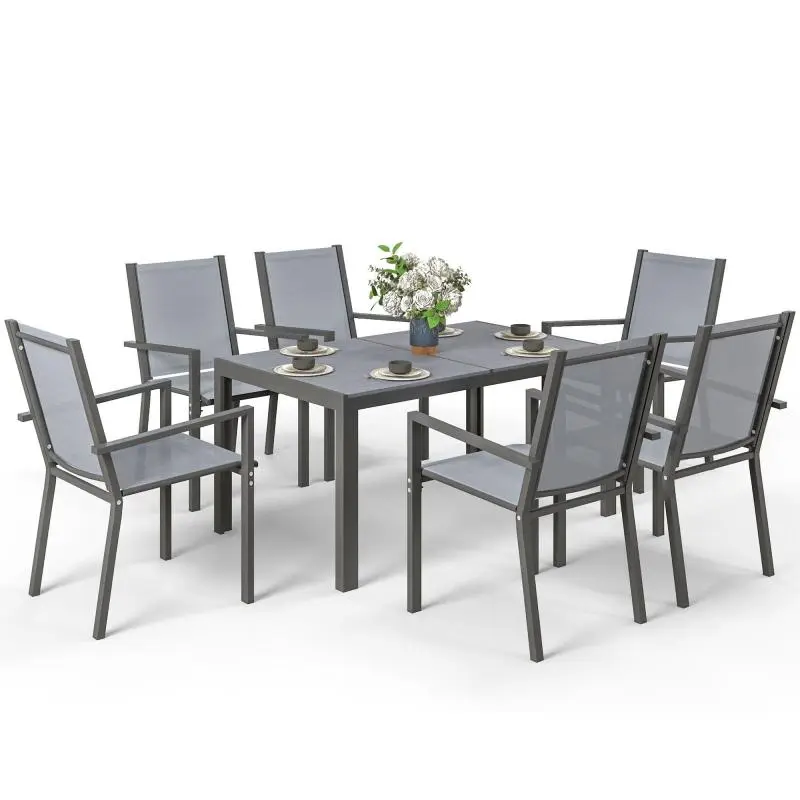 6-Piece Outdoor Dining Set, Grey