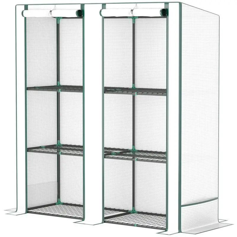 Balcony Greenhouse with 3 Shelves, 144 x 48 x 152 cm