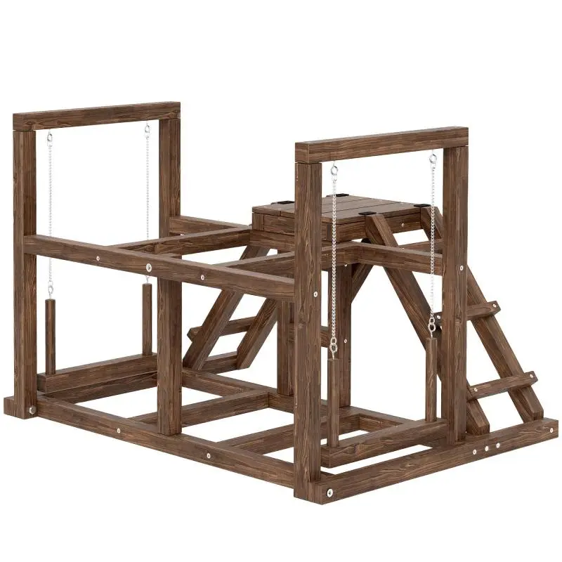 Wooden Chicken Playground with Swings and Ladder