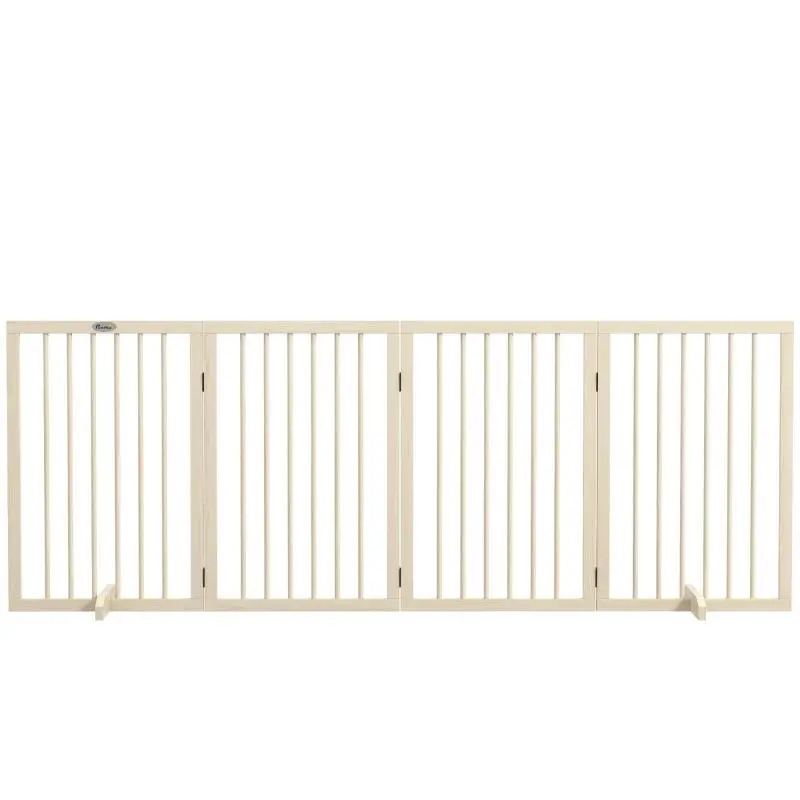 Foldable Wooden Pet Safety Gate, 4 Panels
