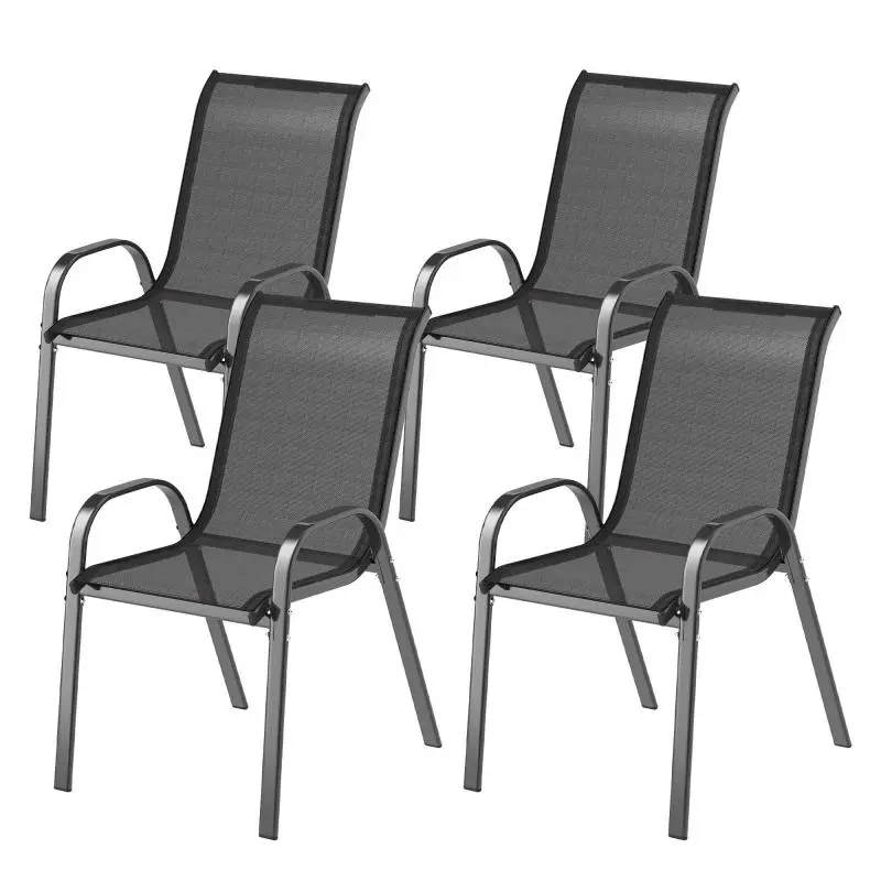 Stackable Garden Chairs, Set of 4
