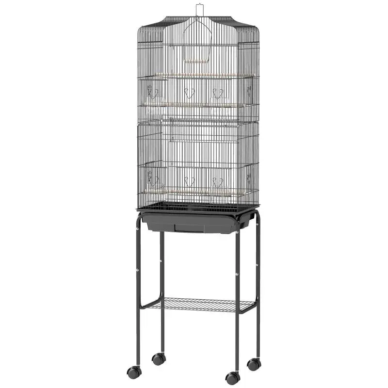 Bird Aviary on Wheels with 3 Perches