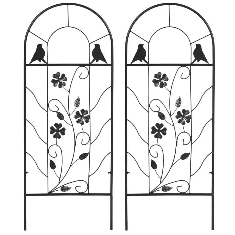 Set of 2 Metal Garden Trellises, 38 x 98 cm
