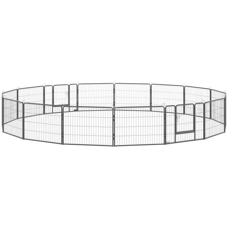 Modular Foldable 16-Panel Dog Playpen, 80 × 60 cm