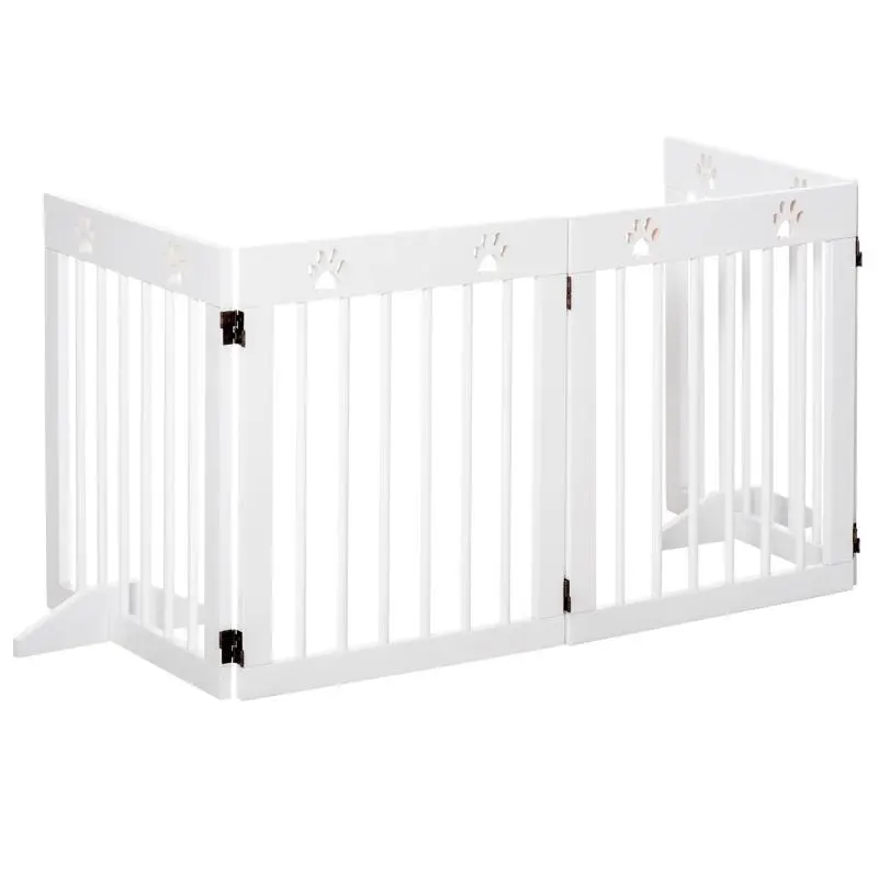 4-Panel Folding Pet Barrier, 204 cm, White