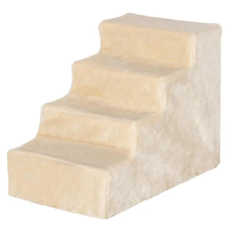 4-Step Pet Stairs with Washable Cover, Beige