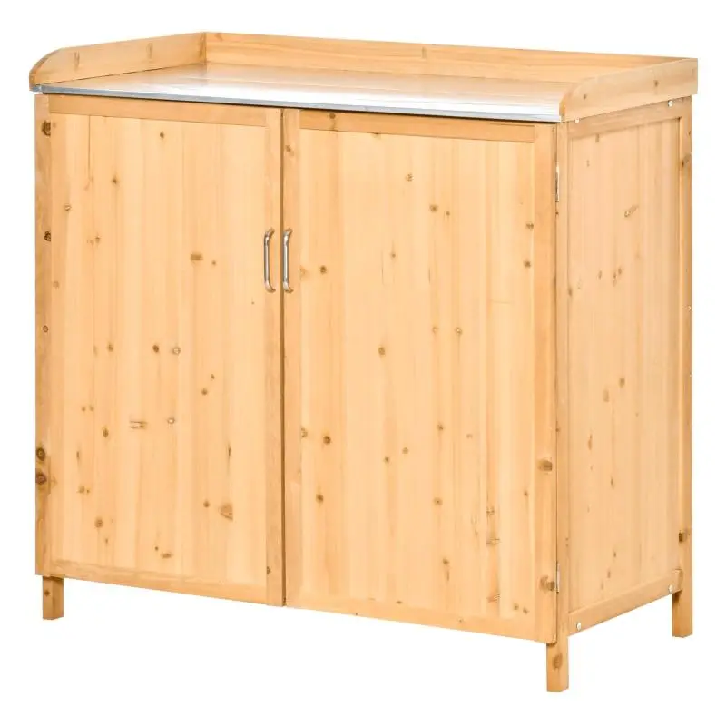 Garden Potting Bench with Cabinet and Shelf, 98 cm