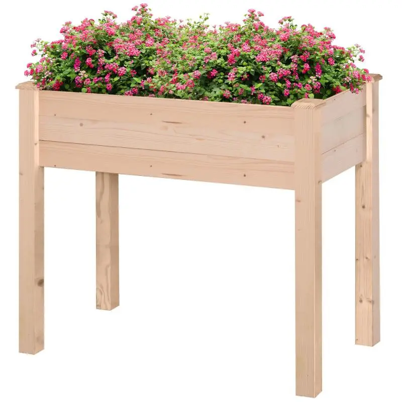 Raised Wooden Planter on Legs, 86 cm