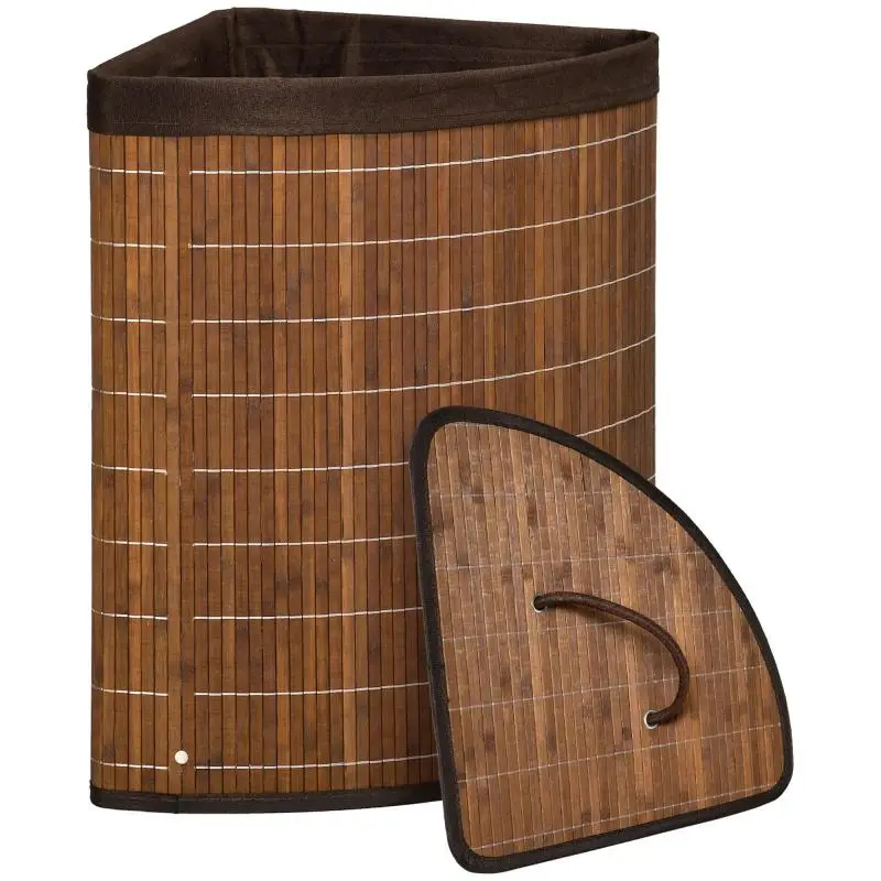 Corner Bamboo Laundry Basket 55 L
