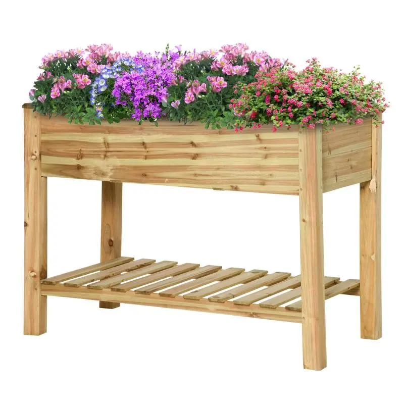 Raised Garden Bed with Storage Shelf