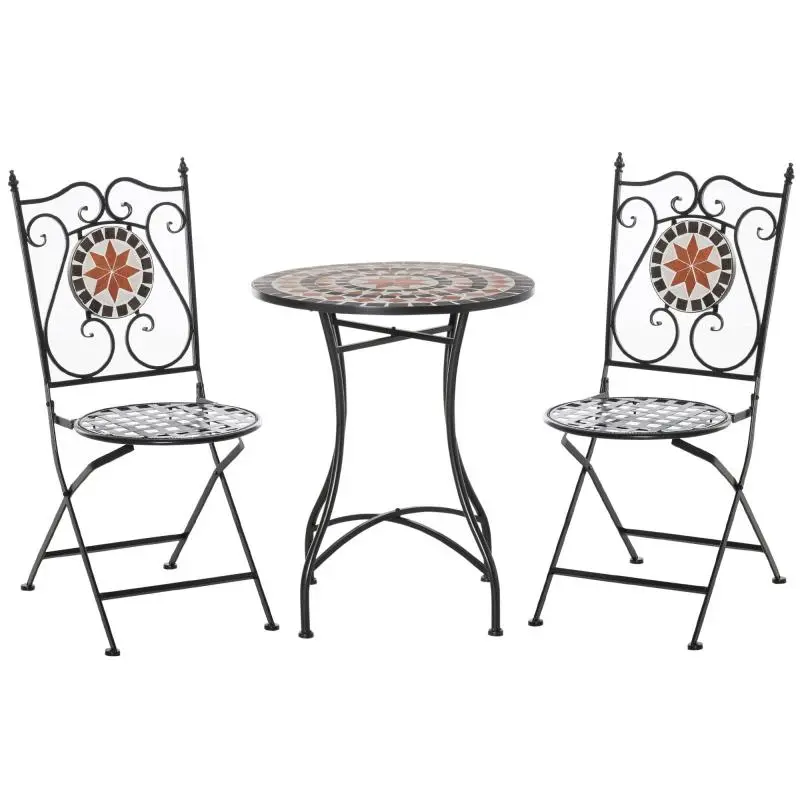 3-Piece Bistro Set for 2, Folding Chairs