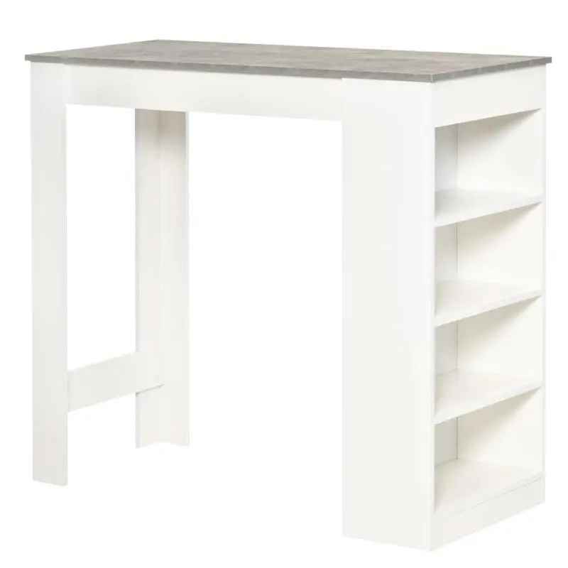 Bar Table with 4 Open Shelves, 115 cm