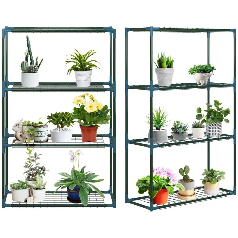 Set of 2 Steel Flower Shelves, 70 × 27 × 110 cm
