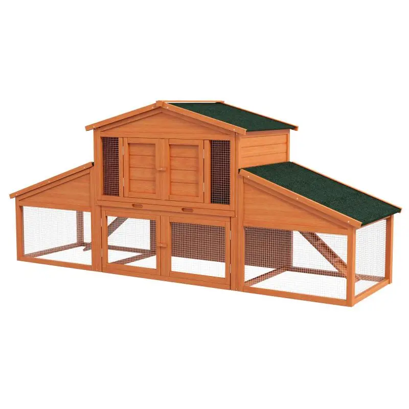 Two-Storey Rabbit Hutch with Runs and Tray
