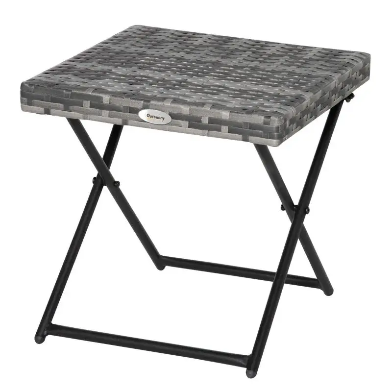 Foldable Garden Side Table, 40 cm, Grey