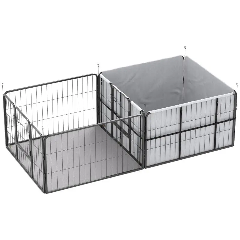 7-Panel Puppy Whelping Box with Washable Mat