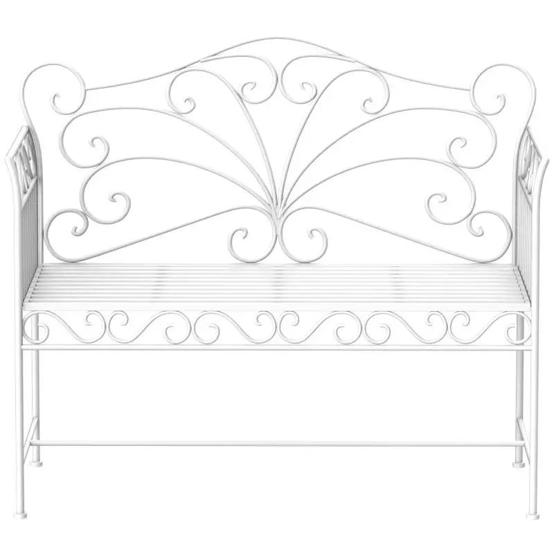2-Seater Garden Bench, White