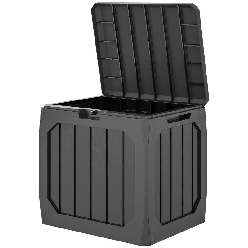 Plastic Garden Storage Box, 121 L, Black