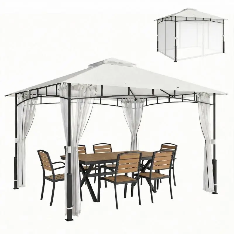 Garden Gazebo, 3 × 3.6 m, Black