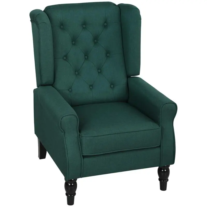 Wingback Chair, 74 × 86 × 102 cm, Dark Green