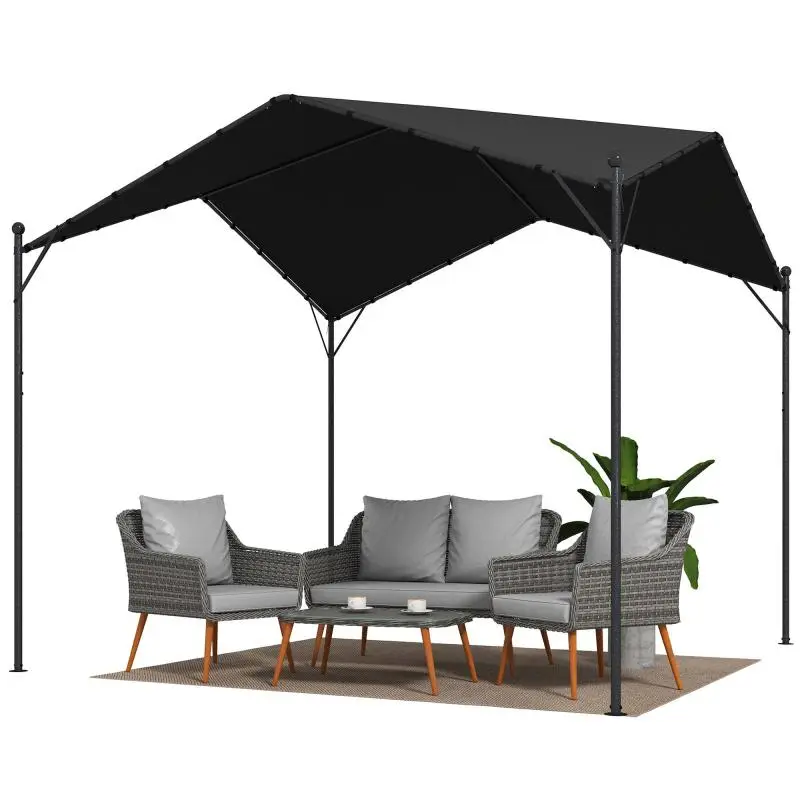 3x3m Pergola Pavilion – Water-Resistant, Sturdy, Winter-Proof Sun Shelter with Gable Roof and Triangular Bracing