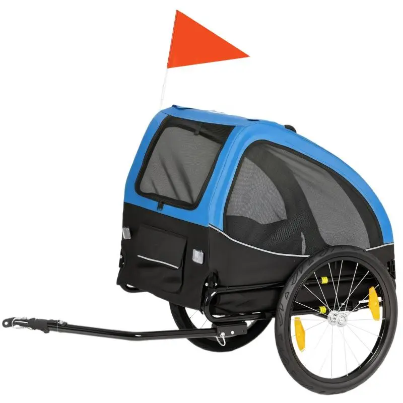 Foldable Dog Trailer with Reflectors, Blue