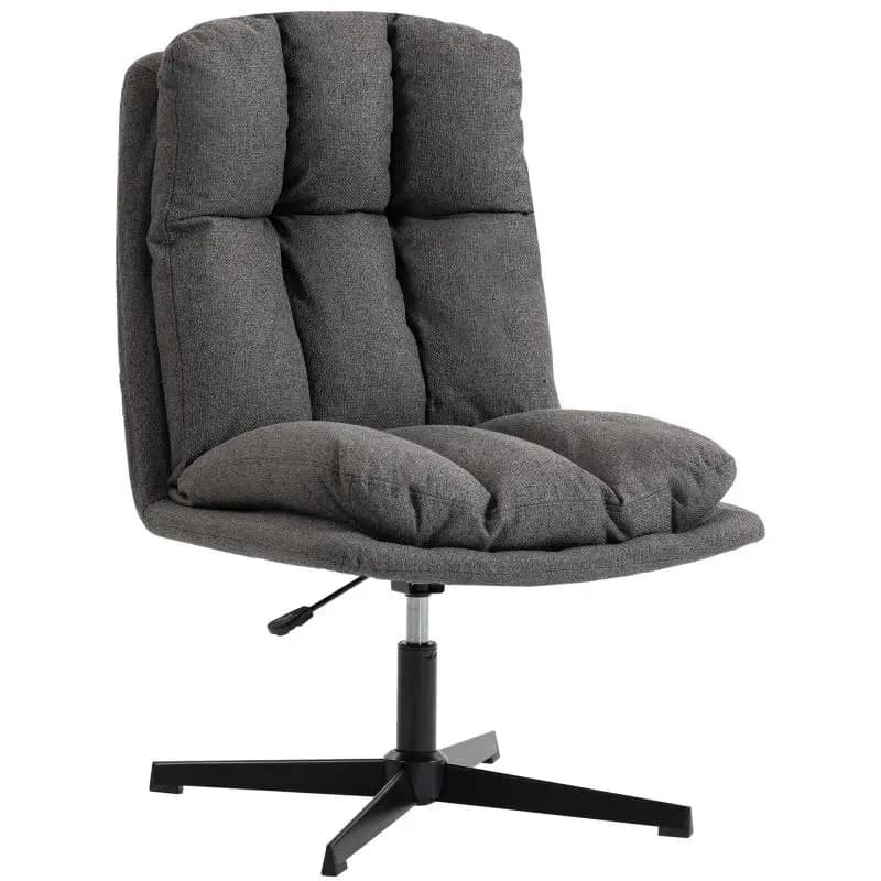 Swivel Accent Chair with Wide Seat, Dark Grey