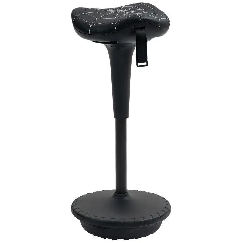 Swivel Office Stool with Tilt Function, Black