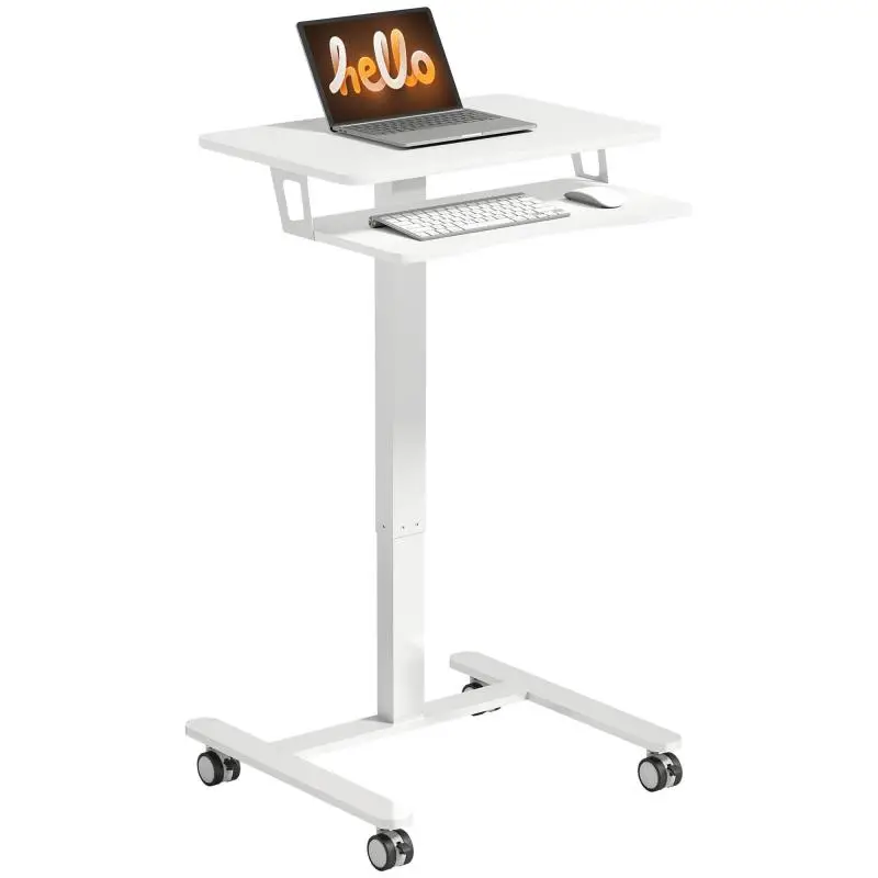 Height-Adjustable Standing Desk with Keyboard Tray