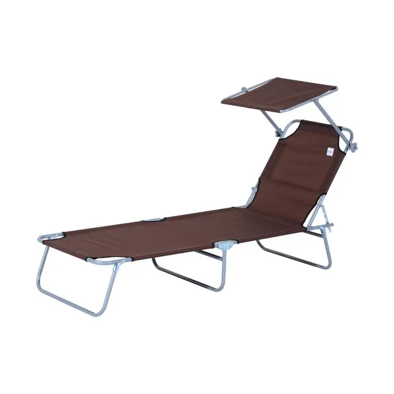 Foldable Garden Sun Lounger with Sun Canopy