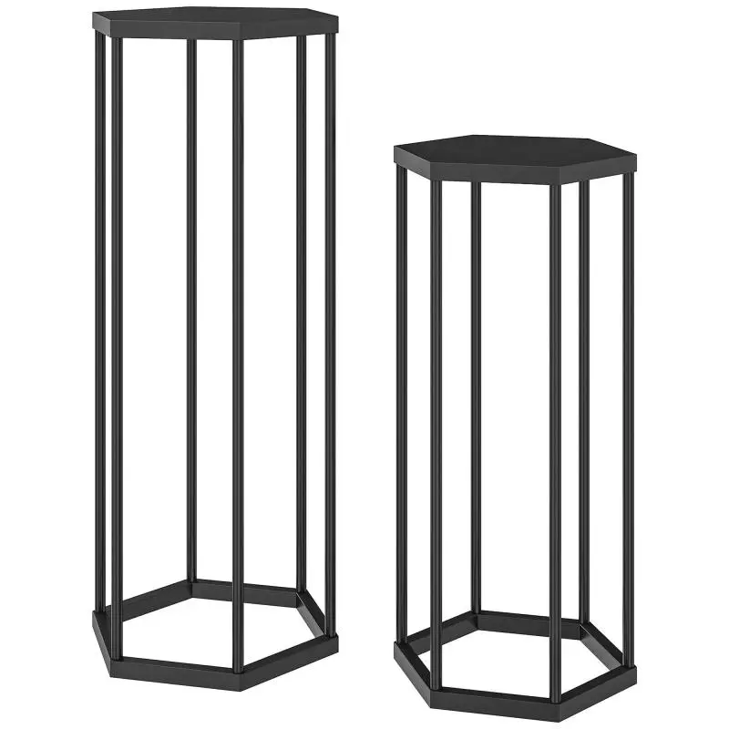 Set of 2 Hexagonal Plant Stands