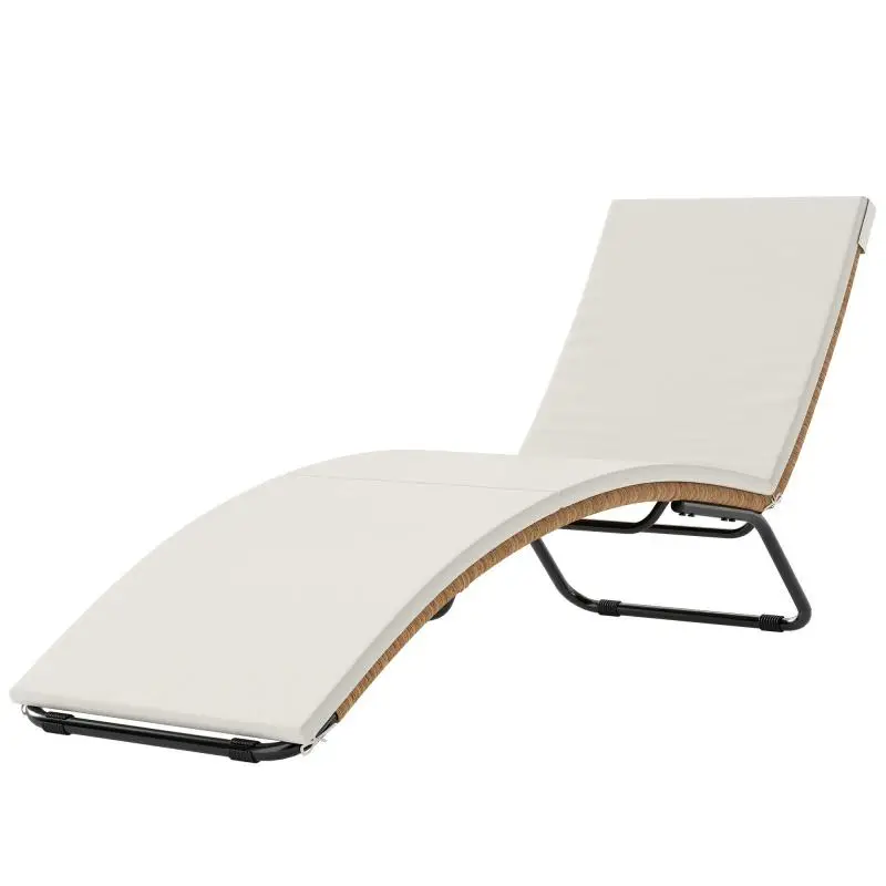 Poly Rattan Sun Lounger with Cushion