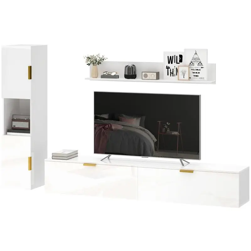 Floating TV Unit with Drop-Down Doors, 180 cm