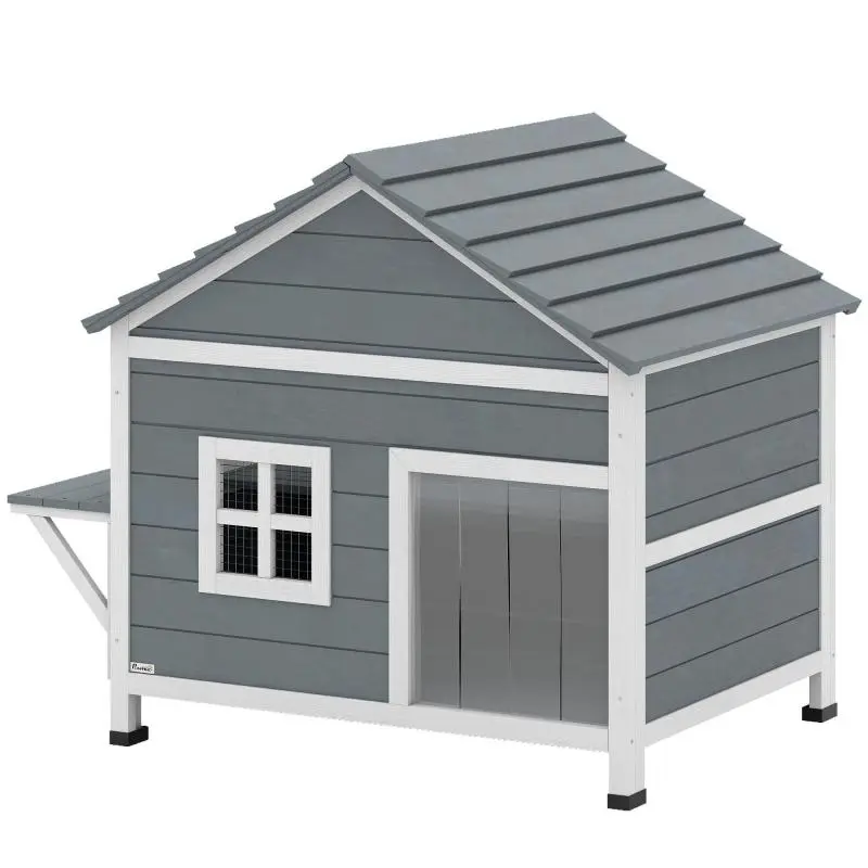 Wooden Cat House with Side Platform, 101 x 72.5 x 81 cm