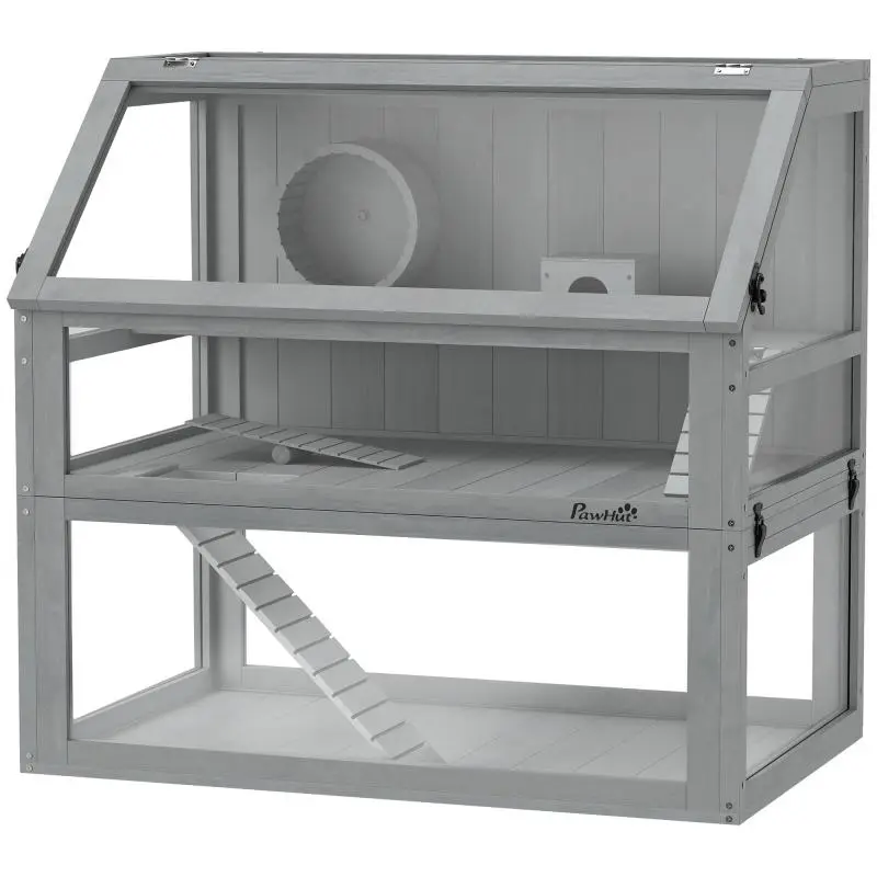 Wooden Hamster Cage, 3 Tiers, 80 x 50 x 76 cm