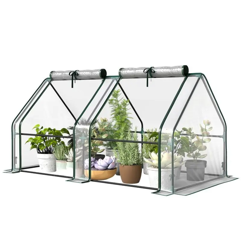 Portable Greenhouse with Zippered Doors, 180 × 90 × 90 cm