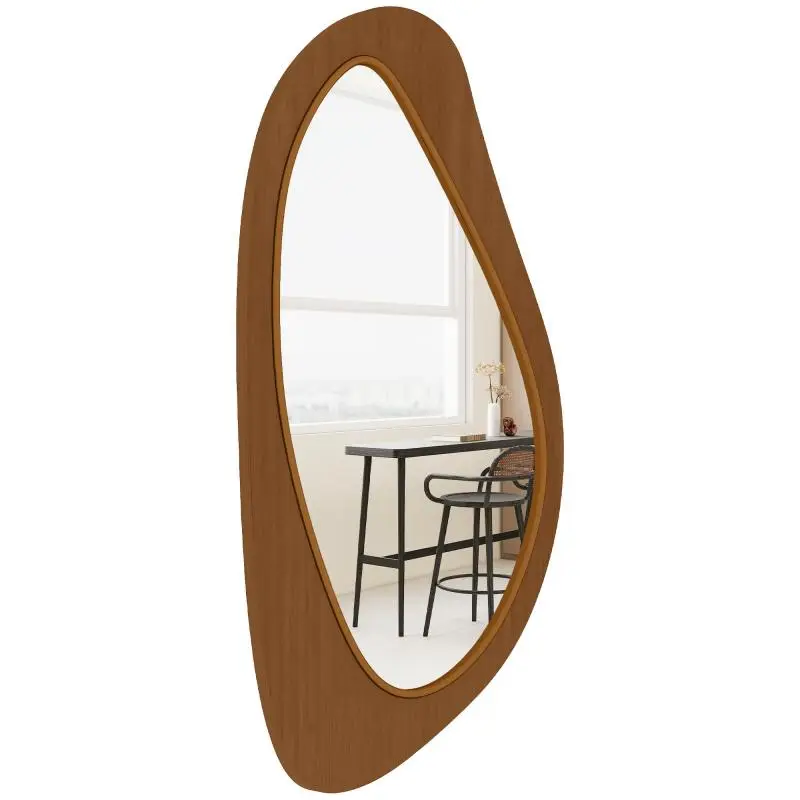 Wall Mirror, 91.5 × 45 cm, Natural Wood