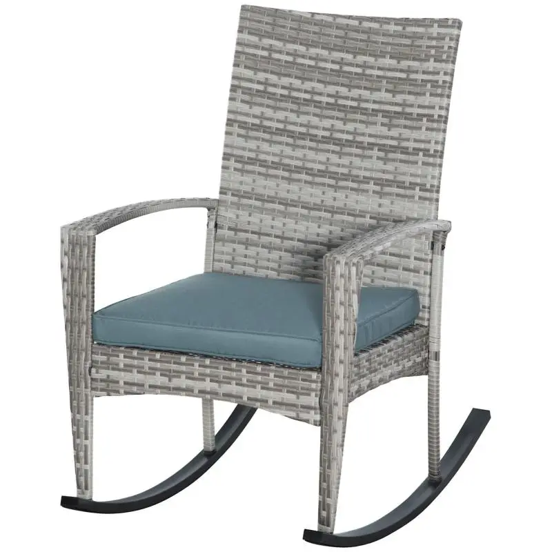Rocking Chair with Cushion, Grey