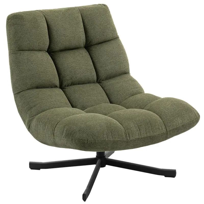 Swivel Lounge Chair with Wide Seat, Green
