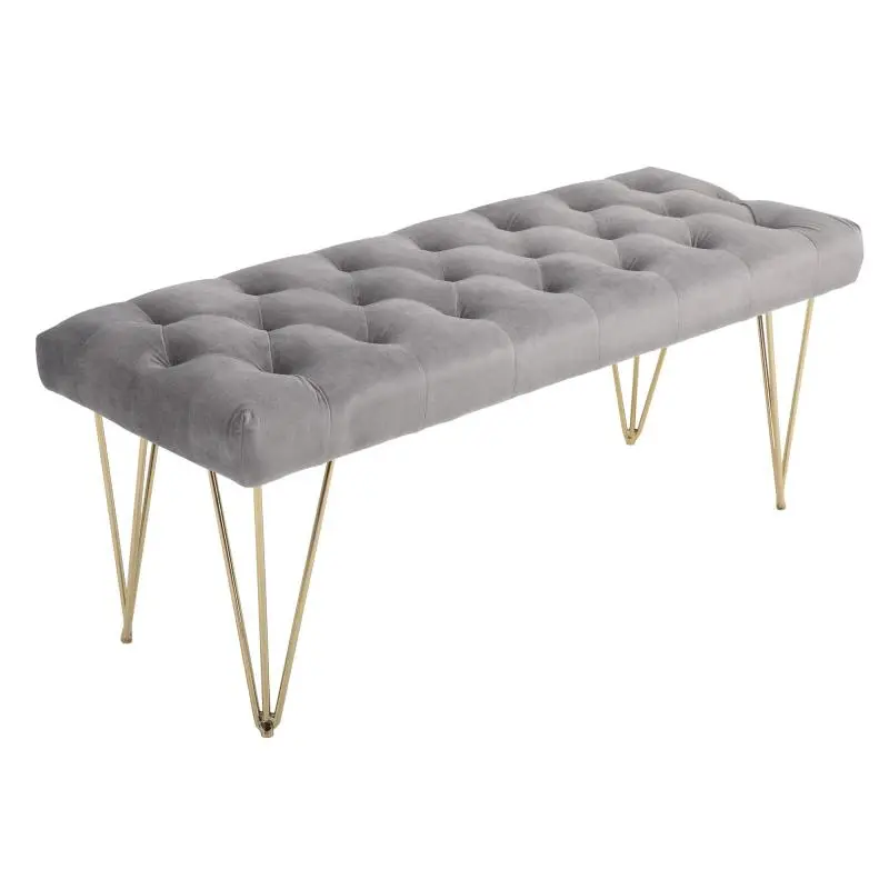 Upholstered Bench, 116 cm, Grey