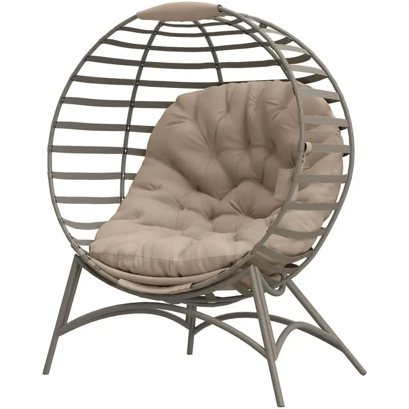 Papasan Garden Chair with Cushion, Foldable