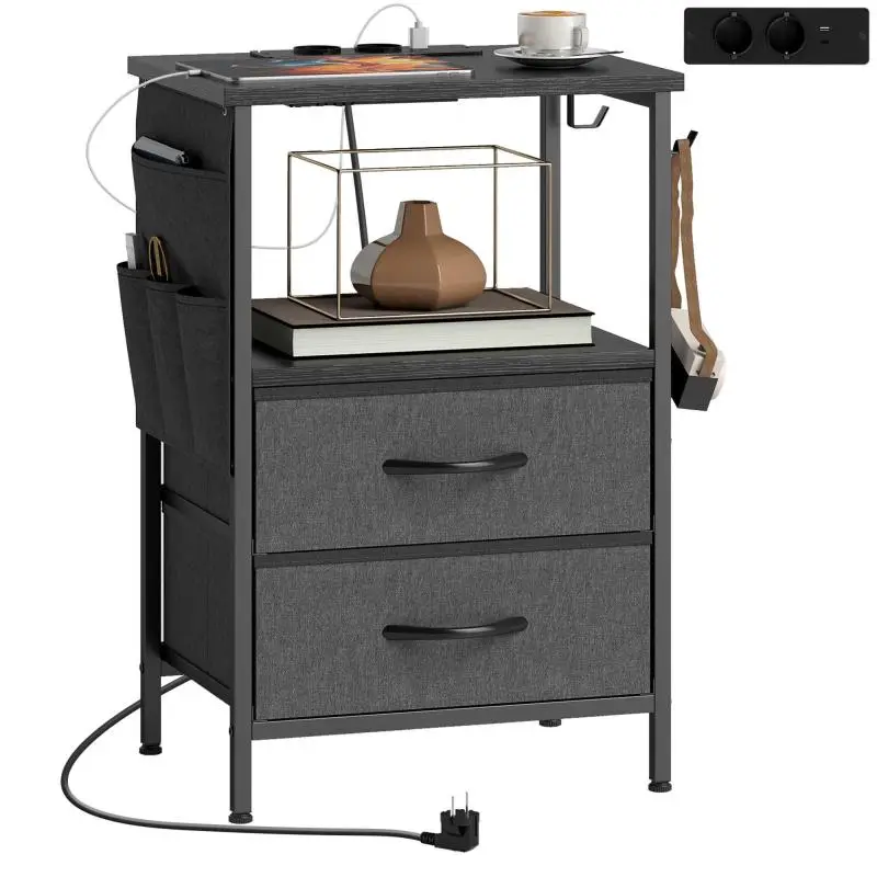 Coffee Table with Charging Station and Drawers