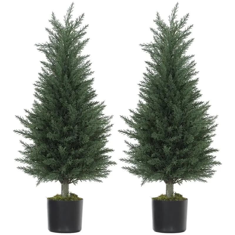 Set of 2 Artificial Cypress Plants, 90 cm