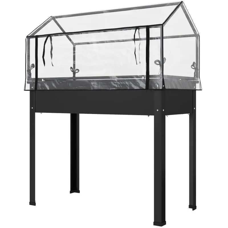 Raised Garden Bed with Greenhouse Roof