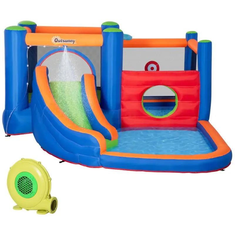 Inflatable Bouncy Castle with Slide and Pool, 380 × 340 × 170 cm