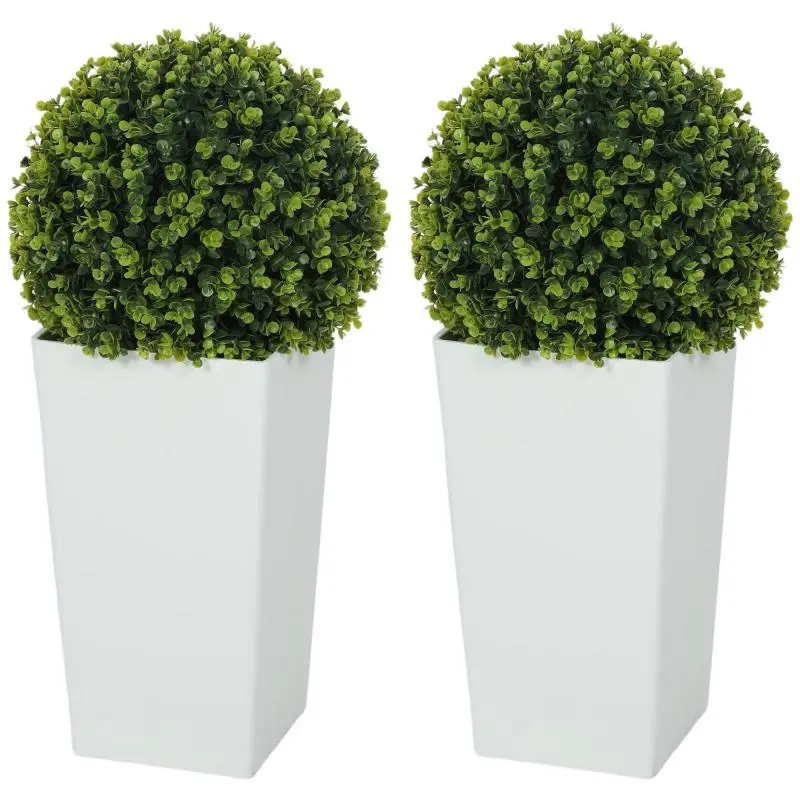 Artificial Eucalyptus Ball Plants, Set of 2, 65 cm
