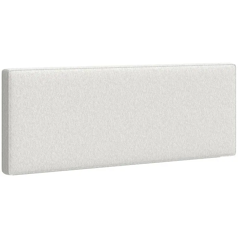 Wall-mounted headboard for bed upholstery, 160 x 10 x 60 cm, fabric cover, cream white