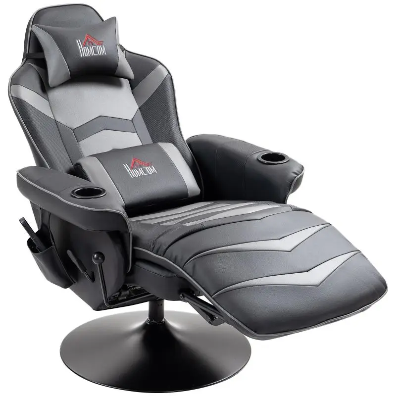 Gaming Chair with Massage Function and Footrest