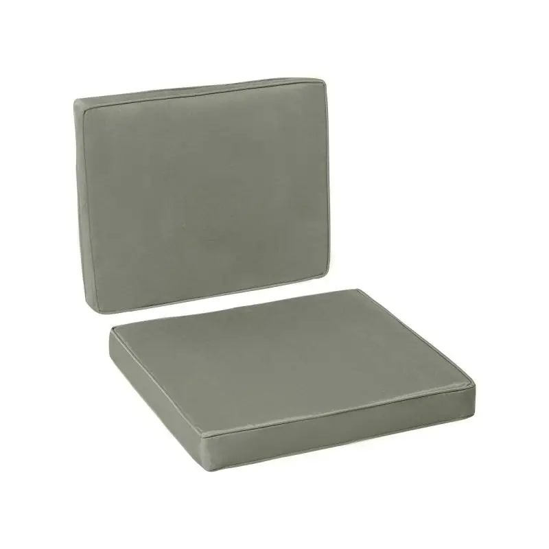 2-piece seat cushion set, 56 x 52 cm chair cushions with zipper, fabric cover, 7 cm thick padding, washable, dark gray.