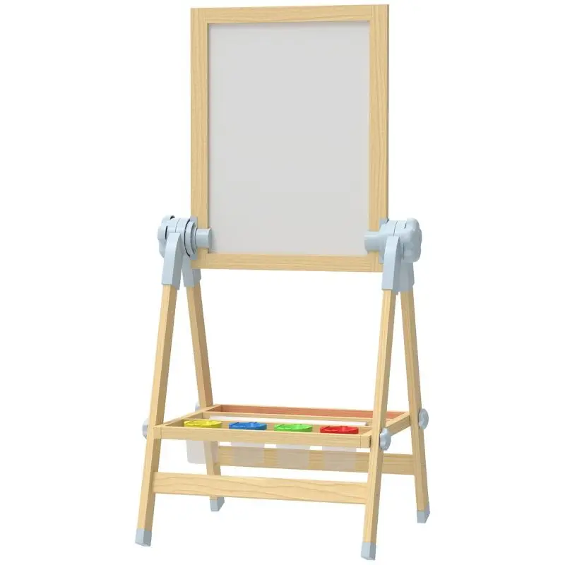 Children's Easel with Whiteboard and Chalkboard, Natural